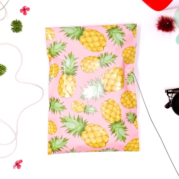 Other - Pineapple Print Pink Mailing Bag Set Of 10